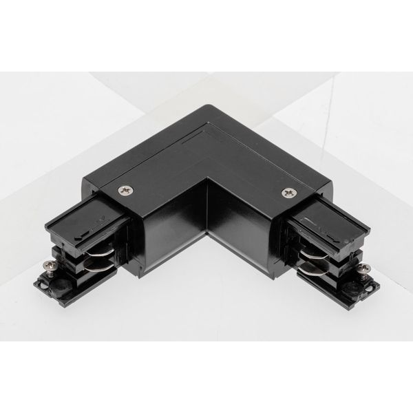Connector L 90° for 3-phase track, internal, black image 1