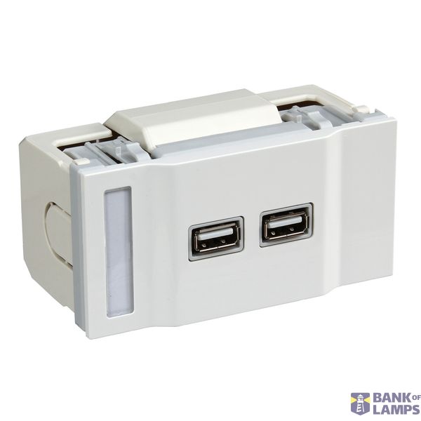 OL50 USB LADER 2X1A WIT RAL9010 image 1