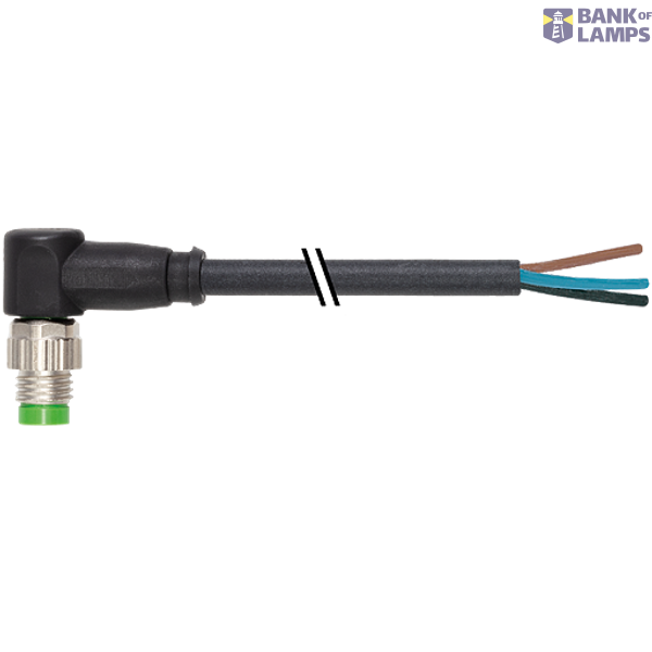 M8 female 90° with cable PUR 5x0.25 bk UL 15m image 1