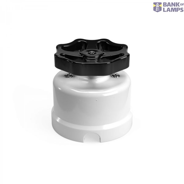 Switch/Diverter in white porcelain with knob image 2