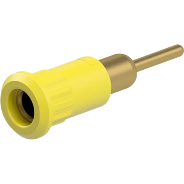 4 mm socket, round plug connection, mounting Ø 8.2 mm, yellow, 64.3012-24 image 1