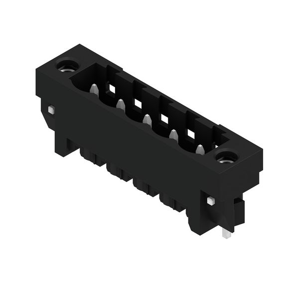 PCB plug-in connector, male header, Solder flange, THT/THR solder connection, 5.08 mm, Number of poles: 5, 180°, Solder pin length (l): 1.5 mm, tinned, black, Tape image 2