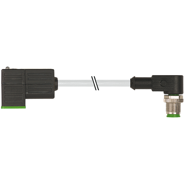 M12 male 90° A-cod. / MSUD valve plug C-8mm PUR 3x0.75 gy UL/CSA+robot image 1