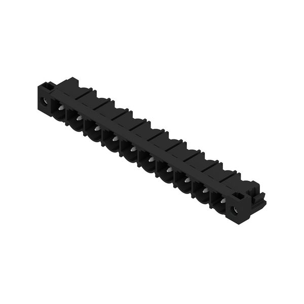 PCB plug-in connector, male header, Flange, THT solder connection, 7.62 mm, Number of poles: 10, 90°, Solder pin length (l): 3.2 mm, tinned, black, Box image 2