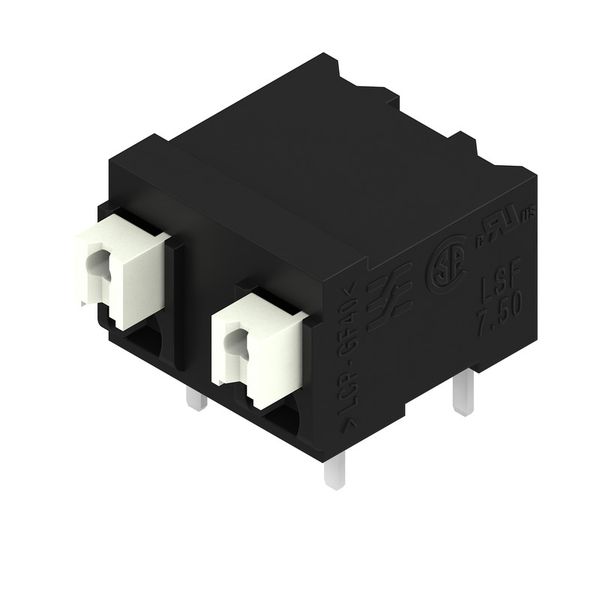 Printed circuit board terminals, 7.50 mm, Number of poles: 2, 90°, Solder pin length (l): 3.5 mm, black, PUSH IN with actuator, Clamping range, max. : 1.5 mm², Tube image 4