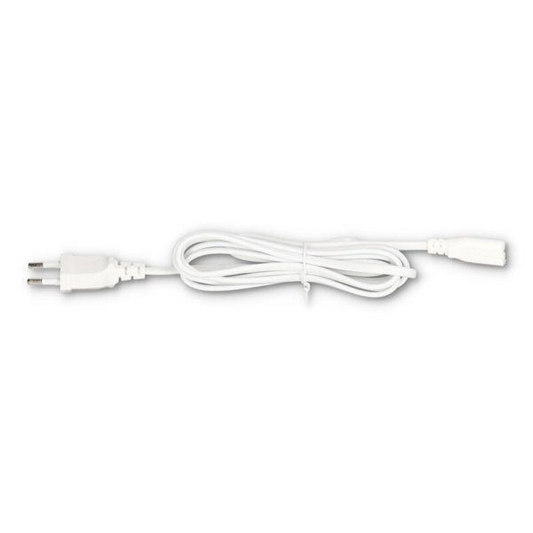 Power cable 230 V 2 x 0.5 mm2 with flat EU fork white length 2 m image 1