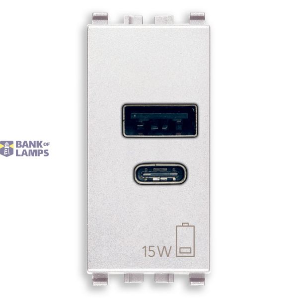 A+C-USB power unit 15W 5V 1M white image 1