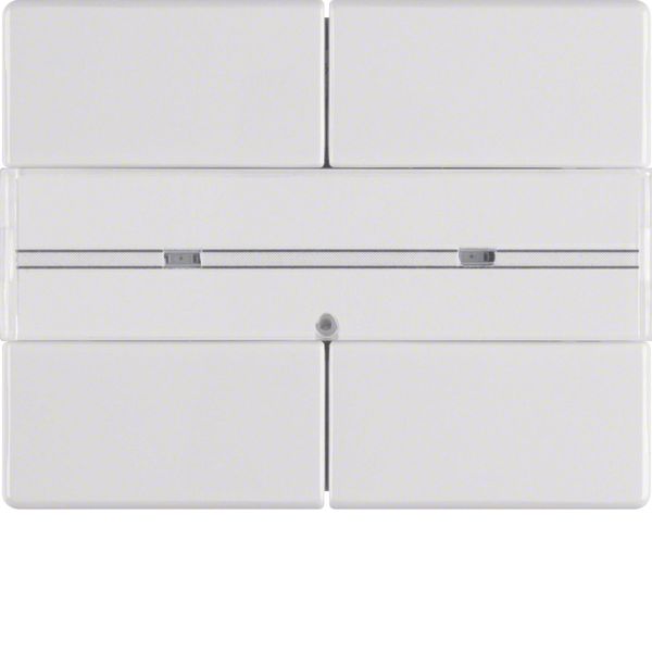 Arsys Push Button, 2-gang, with Labelling Field Polar White Glossy image 1