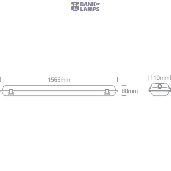 IP65 FOR 2xT8 LED TUBE 1500mm PC/PC image 5