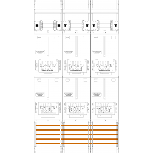 Counter field Z316-ZSK-HSP, 3 fields, H=1350mm, 6-3.HZ, 6 ZSK set, 6 HSP (Z316-ZSK-HSP) image 1