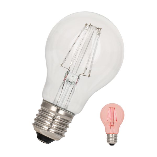 LED Filament A60 E27 240V 4W Red Clear image 1