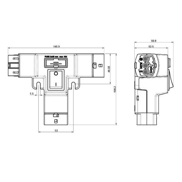 Distribution block T-distributor 5-p 25A, power image 5
