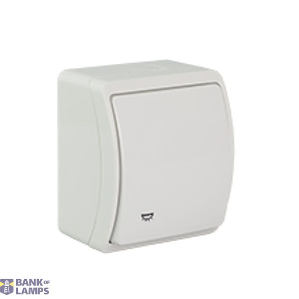 VW-6 Koala Single Push Button - Light surface mounted IP44 white VW 156-01 image 1