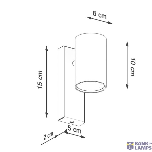 UTTI WALL LAMP BLACK GU10 1X40W IP20 image 2