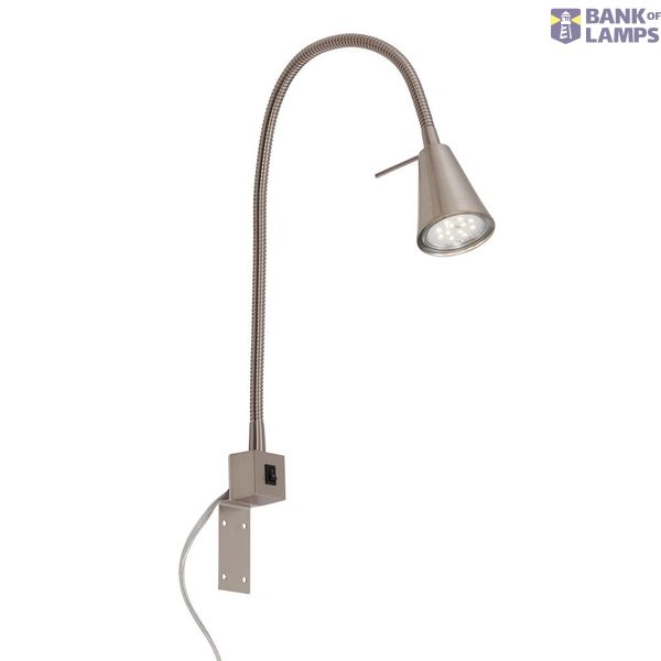 LED Bed light, satin nickel, 1xLED/GU10/4,7W image 1