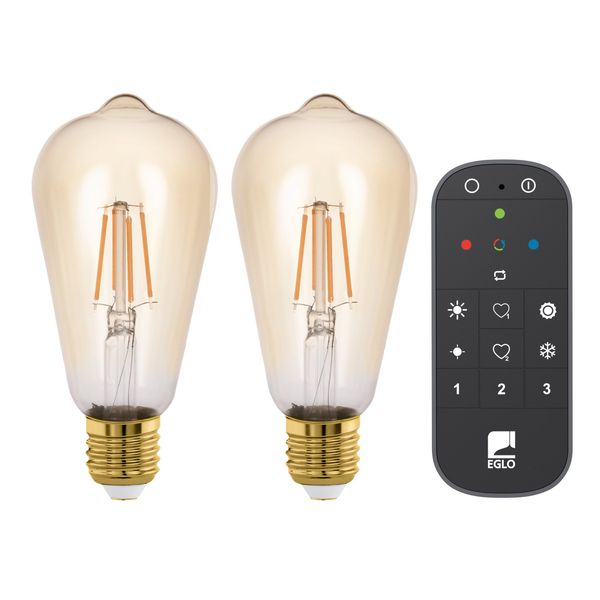 LM-ZIG-E27-A60 4,9W 2200K Dimmbar 2er Set m Fernbedienung image 2