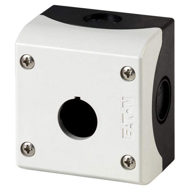 M22-I1-PG Surface mounting enclosure, RAL 7035, Number of locations: 1 image 1