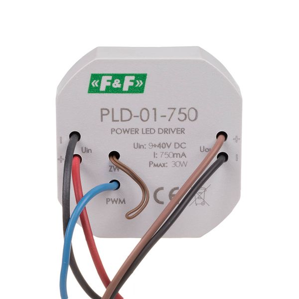 LED power supply, input voltage 5Ã·40V DC, mounting in a Ø61 box, 750W image 2