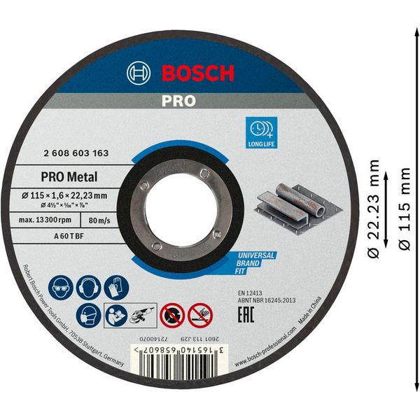 Standard for Metal straight cutting disc A 60 T BF, 115 mm, 22,23 mm, 1,6 mm image 3