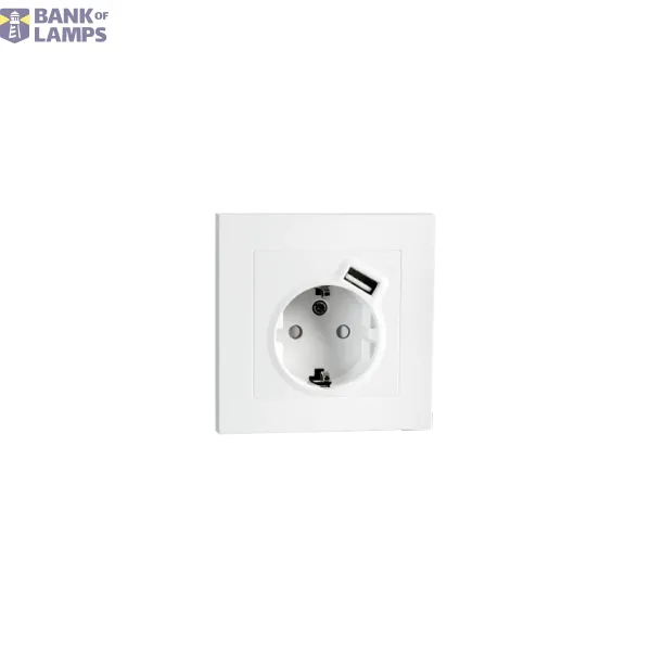 OUTLET F.M. SINGLE W/E+USB+A CHARGER 2,4A WHITE 6-PACK image 1