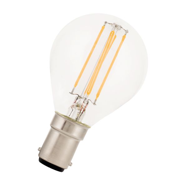 LED Filament G45 Ba15d 240V 4W 2700K Clear image 1