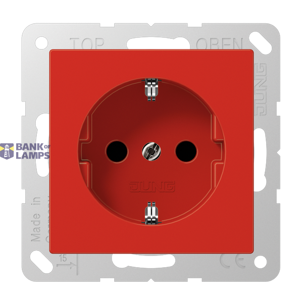 SCHUKO socket, 16 A 250 V ~, thermoplastic, AS/A series, red image 1