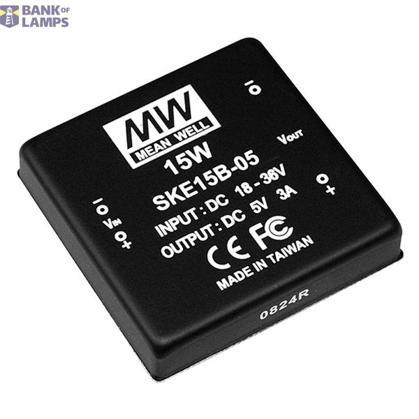 SKE15B-24 DC/DC Converter 18-36V:+24V 625mA 15W, MEAN WELL image 1