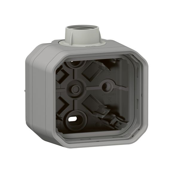 PLEXO 1 GANG BOX WITH CABLE GLAND PG16 - GREY image 1