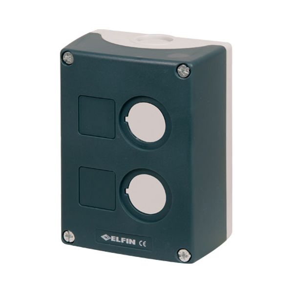 Push-button enclosure 85x114x60, 2 holes Ø 22 image 1