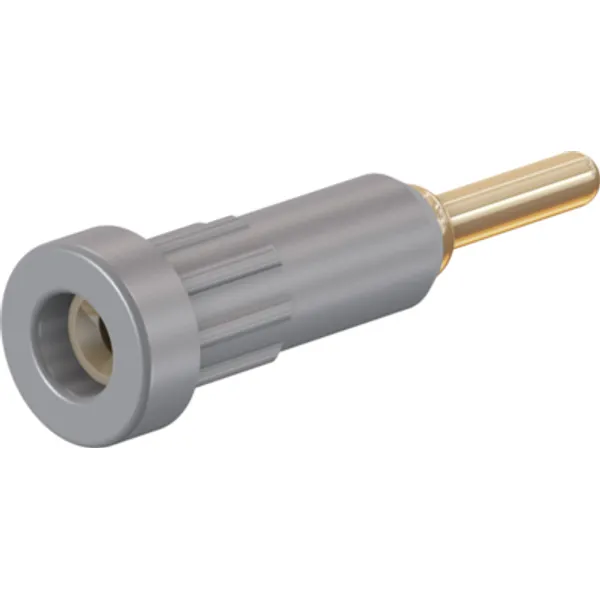 2 mm socket, round plug connection, mounting Ø 4.9 mm, gray, 23.1012-28 image 1