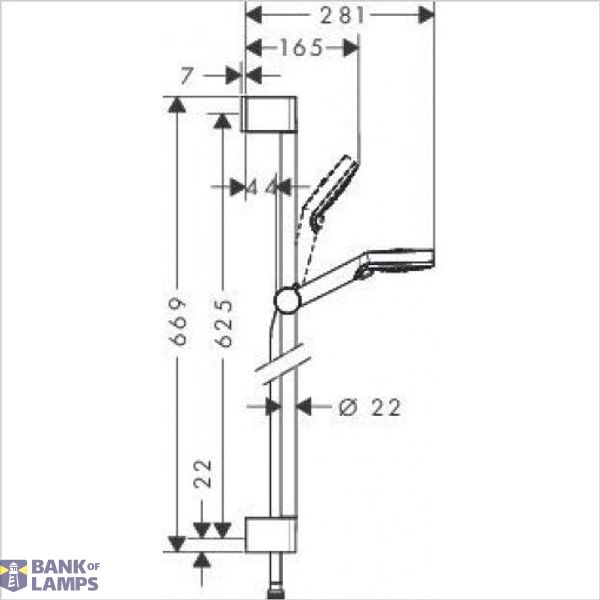 Crometta Vario shower set, 0.65m bar with soap dish image 2