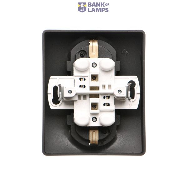 Double 2-pole switch, 16AX, matt aluminum image 1