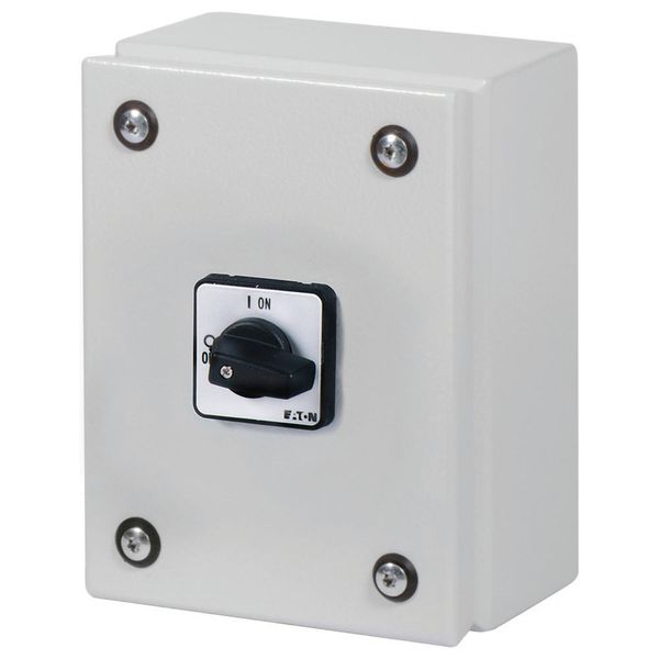 P1-32/SE1 On-Off switch, P1, 32 A, 3 pole, surface mounting, with black thumb grip and front plate, in steel enclosure image 6