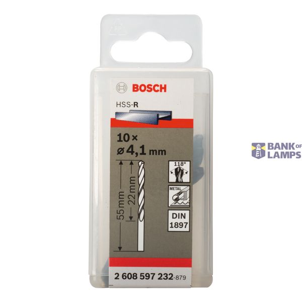 Stub drill bits, HSS-R, DIN 1897 4,1 x 22 x 55 mm 10 pcs. image 2