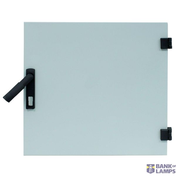 Door full metal f.DW-encl21U,W600,RAL7035,Halfcylinder ready image 1