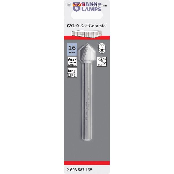 Tile drill bit CYL-9 Ceramic 16 x 90 mm image 2