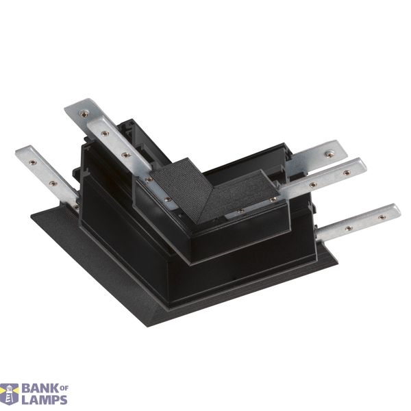 L-connector mechanical, 48V TRACK, for mounting track deep, right, black image 1