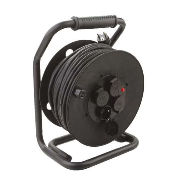 Cable drum 40m, 3G2,5mmý, H07RN-F 4SSD, black, plastic image 1