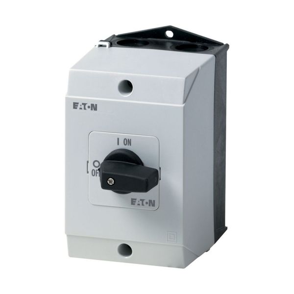P1-32/I2/HI11 On-Off switch, P1, 32 A, surface mounting, 3 pole, 1 N/O, 1 N/C, with black thumb grip and front plate image 4
