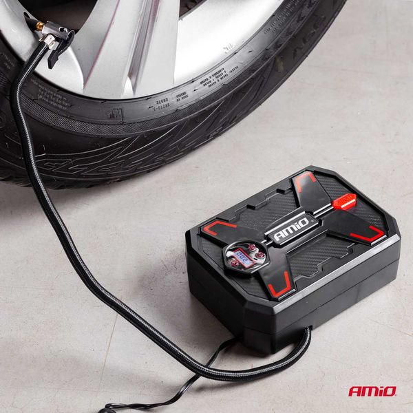 Car Air compressor with digital pressure gauge and LED light 12V Acomp-11 image 1
