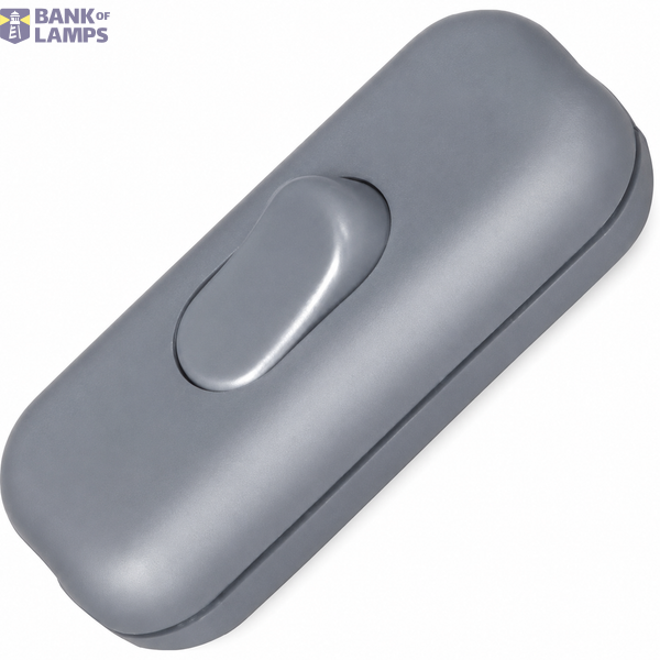 Inline Cord Switch for Round Cable, 1-Pole, 2A, 250V, silver image 1