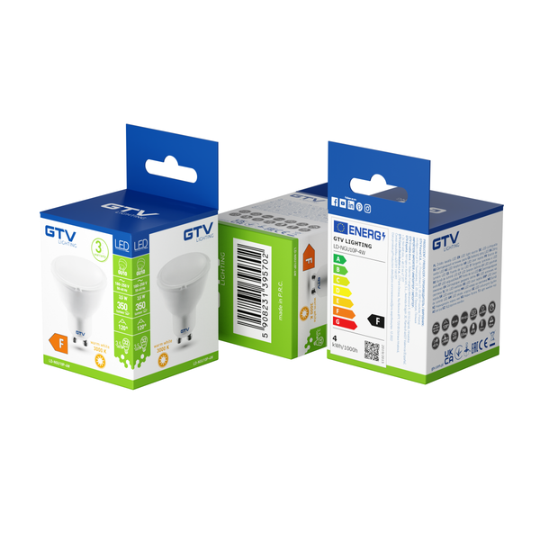 LED Bulb GU10, 3.5 W, 350 lm, 3000K, AC180-250V, 120° image 3