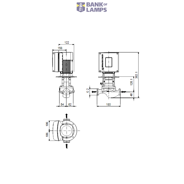 In-line circulator pump TPE 32-50/2 A-O-A-BQQE 0.12 kW 1x230V 50Hz HR image 4