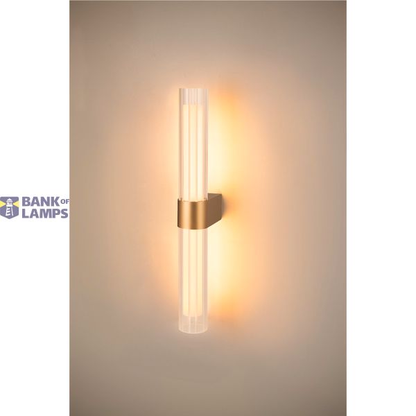 LYGANT double, wall-mounted light, 3000K, 11W, brass image 3