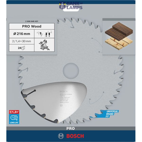 Optiline Wood circular saw blade 216 x 30 x 2,0 mm, 24 image 2