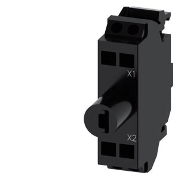 3SU1401-2BB30-3AA0 LED module with integrated LED 24 V AC/DC, yellow, Spring-loaded terminal, for floor mounting, Minimum order quantity 5 or a multiple thereof image 1