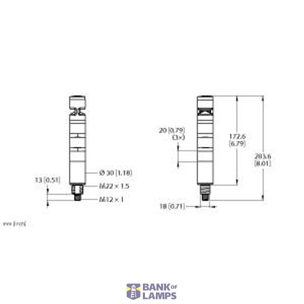 LED Signal Light Tower Light   TL30BRWGXXAXQD image 1