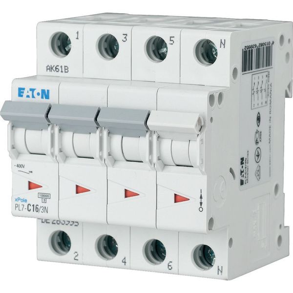 PL7-D6/3N Miniature circuit breaker (MCB), 6 A, 3p+N, characteristic: D image 2
