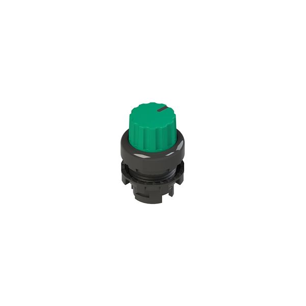 Illuminated knob selector, 3 positions green with marking image 2