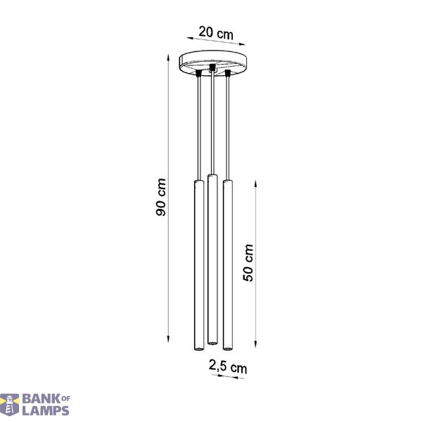 PASTELO 3P BLACK HANGING LAMP G9 3X40W IP20 image 6